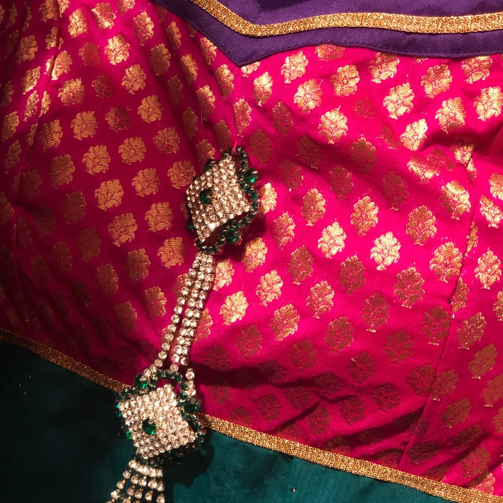 Royal Pink Teal Purple Salwar Churidar Dress 3pc